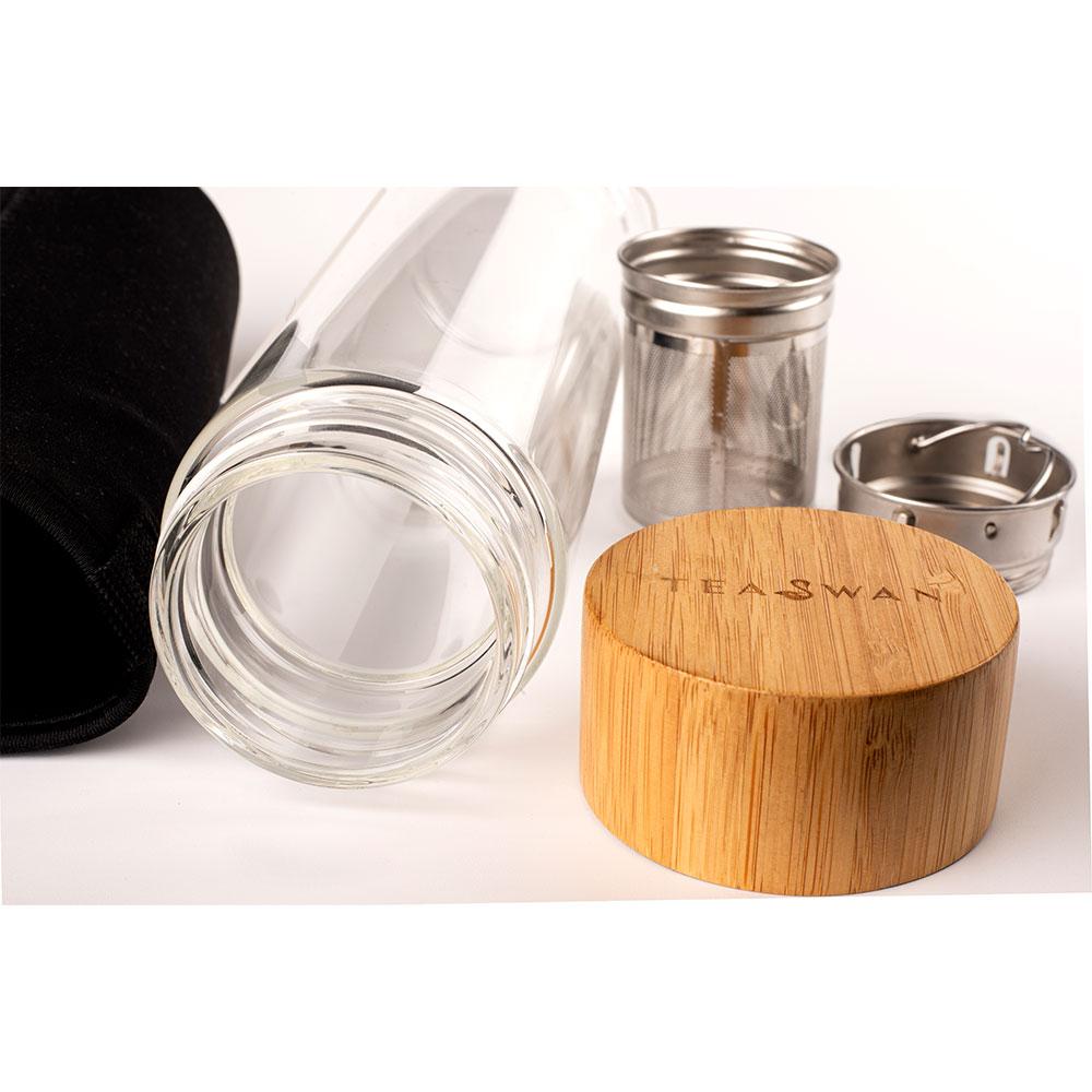 450ml Clear Glass Bottle Infuser - Shop-Teas-Online-TeaSwan