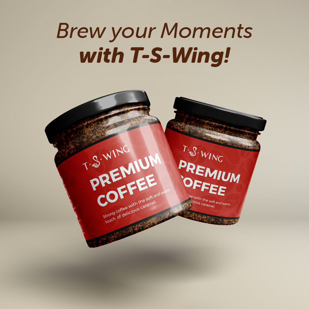 T-S-WING Premium Instant Coffee Blend - 100% Original | Agglomerated Coffee | 50Gm | Unmatched Smooth Aroma for Hot and Cold Brews | Make Café Style Hot or Cold Coffee, Cappuccino, Espresso, Latte at Home