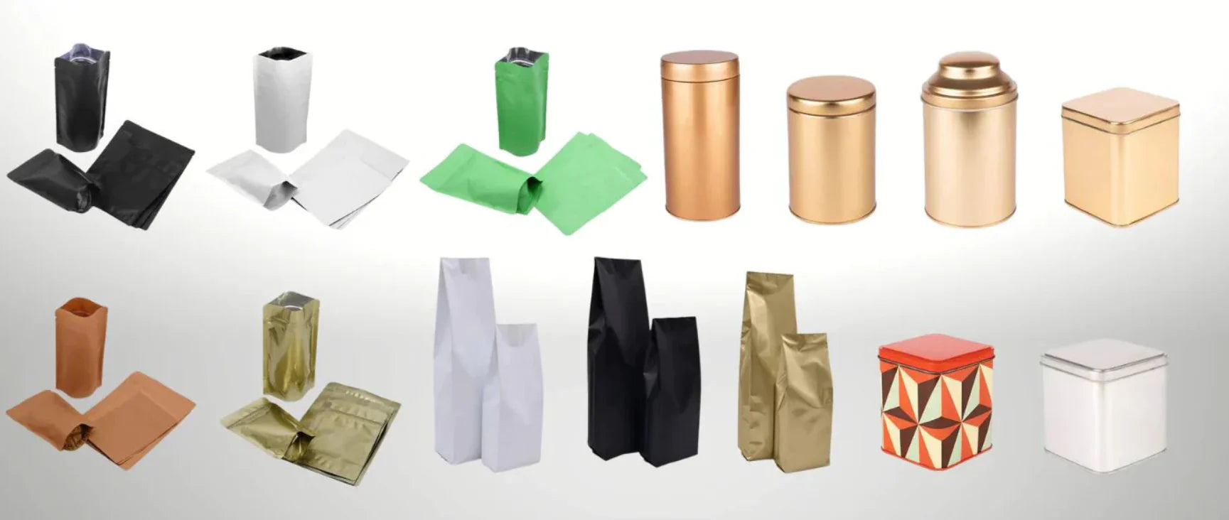 A range of various tea packaging option offered for wholesale tea by TSWING